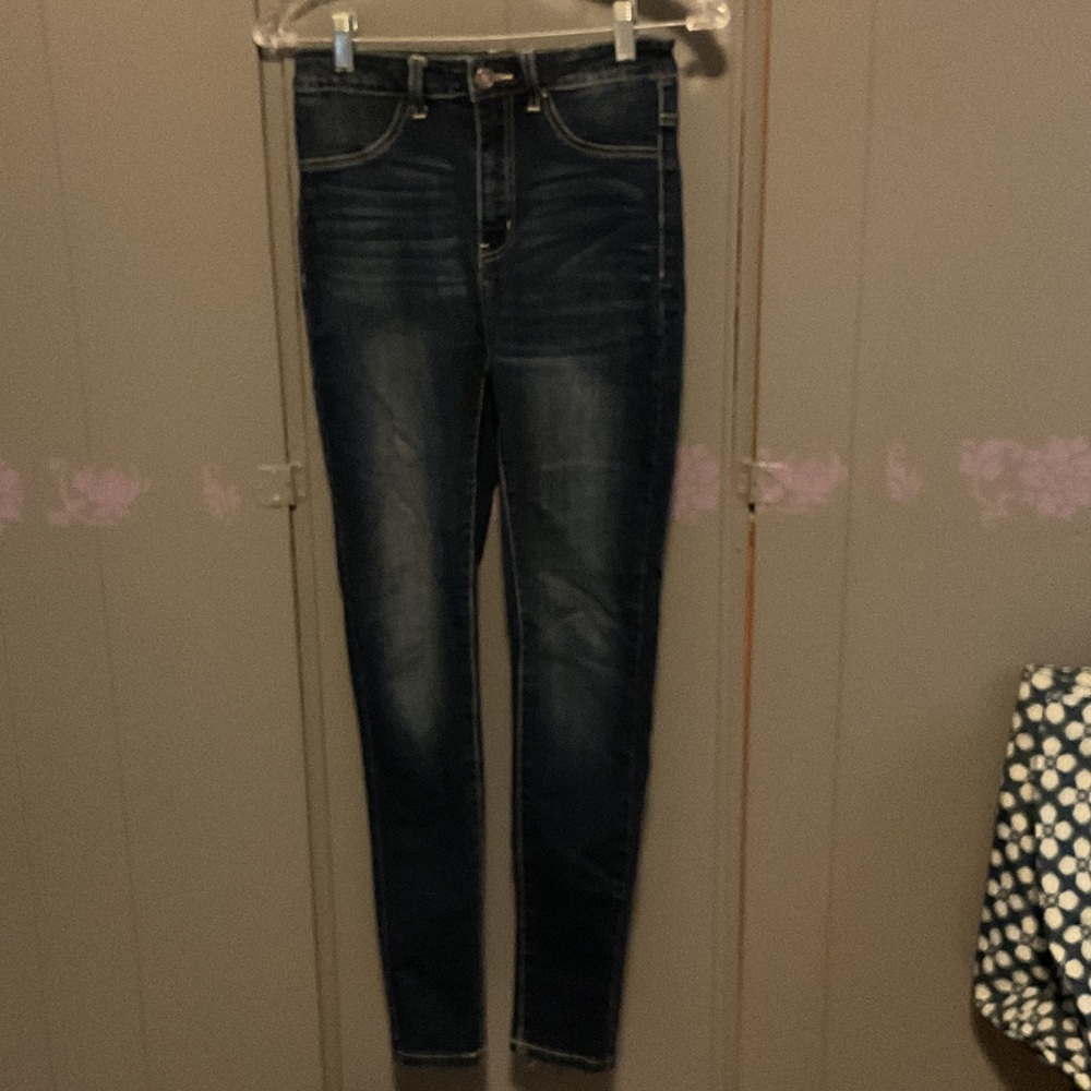 Women's Dark Indigo Skinny Jeans - Stretch Slim Fit